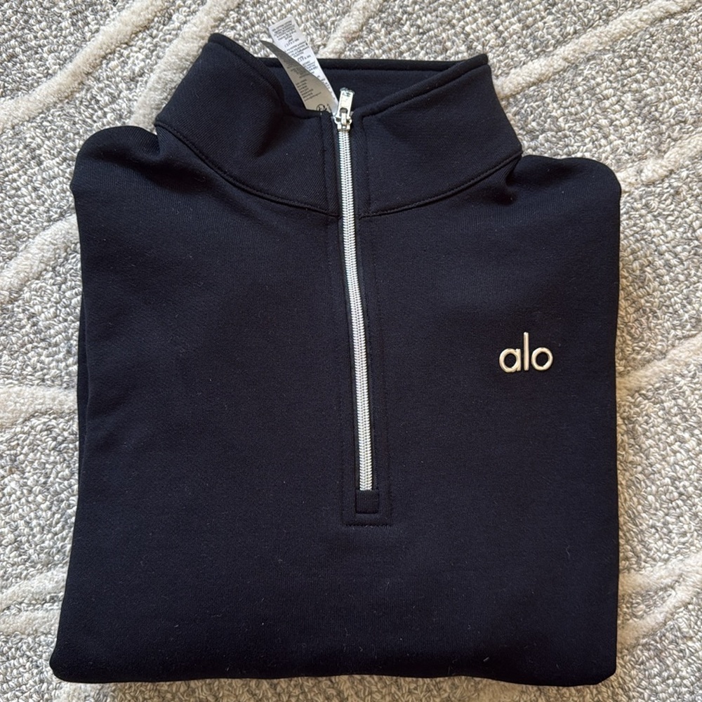 ALO Yoga accolade Black quarter zip Pullover Sweatshirt - Picture 5 of 5